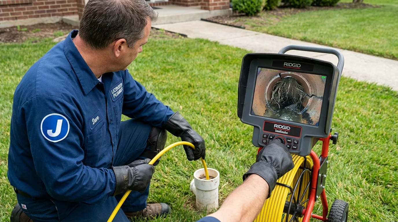 Sewer camera inspection being performed by Johns Plumbing LLC in Conway